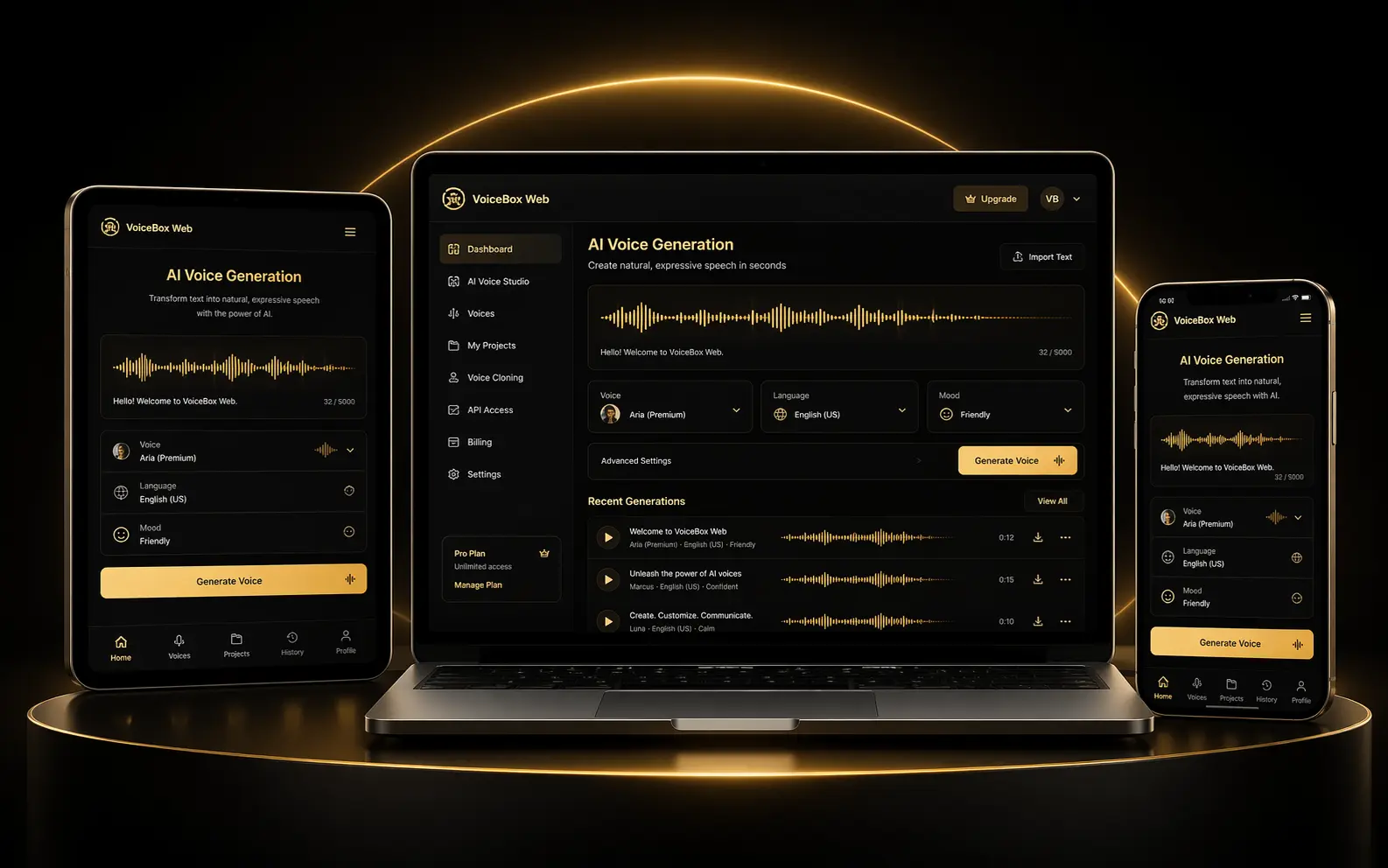 VoiceBox Web版无需下载无需翻墙，支持手机平板电脑多设备在线声音克隆